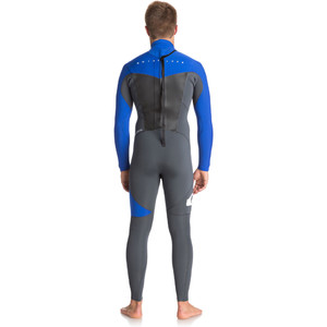 2018 Quiksilver Syncro Series 4/3mm Back Zip GBS Wetsuit GUNMETAL / ROYAL BLUE EQYW103041